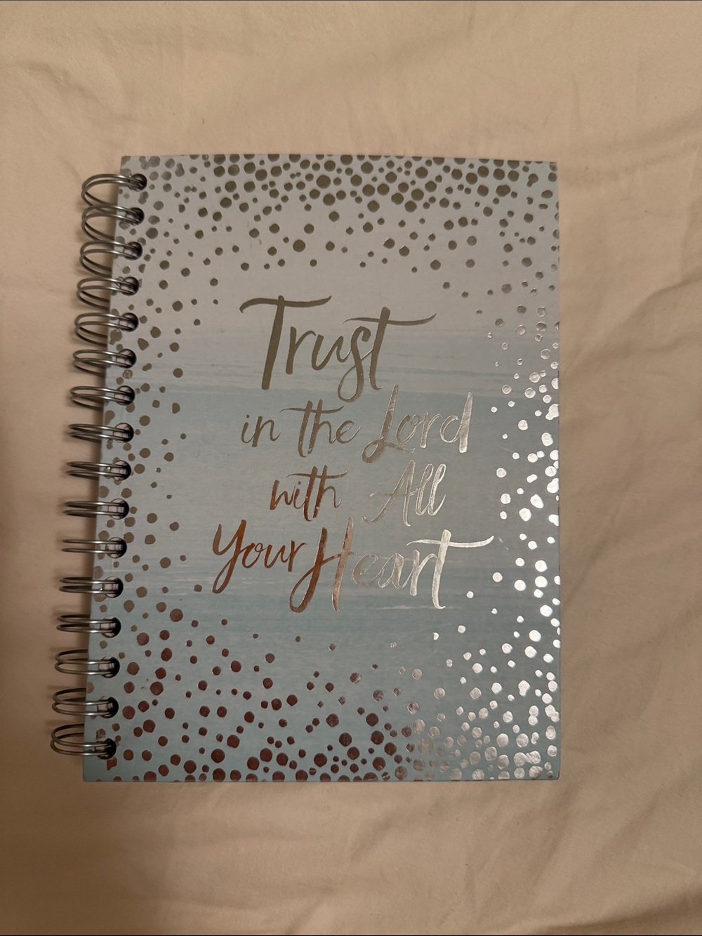 Spiral Journal - Blue Ombre with Metallic Gold Script